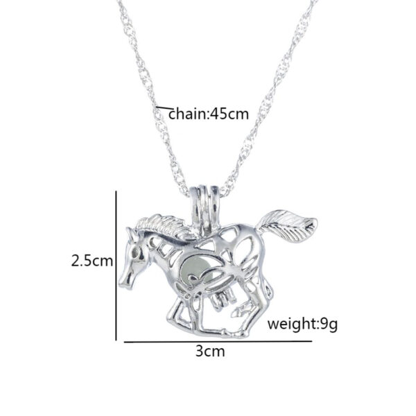 Wholesale Hollowed-out glow-in-the-dark horse Halloween necklace