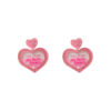 Wholesale Valentine's Day Love Earrings Acrylic Stereo Sequins quicksand Peach Heart Earrings