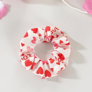White heart letter scrunchie - small size 8cm