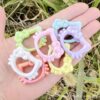 Wholesale 10pcs 34mm Cream Colorful Double sided Cartoon Cat Acrylic Beads OLY Exclusive