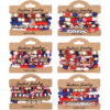 Wholesale Independence Day Flag Red White Blue Crystal Soft Ceramic Bracelet