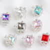 Wholesale Double sided alloy colored star square straight hole beads