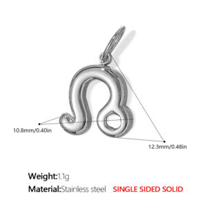 Pj431s7 leo steel color solid pendant