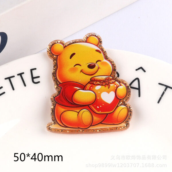 Wholesale 10pcs Cute cartoon animal glitter Acrylic Flatback