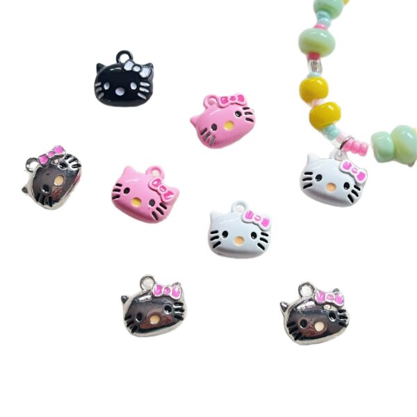 Wholesale Cute kitty kitty alloy multi-color soft sister pendant diy handmade accessories mobile phone chain necklace accessories material