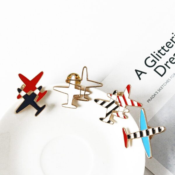 Wholesale Aircraft colored striped drip oil brooch