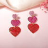 Wholesale Love Full Diamond Valentine's Day Acrylic Earrings