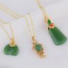 Wholesale Emerald safety buckle water droplet necklace