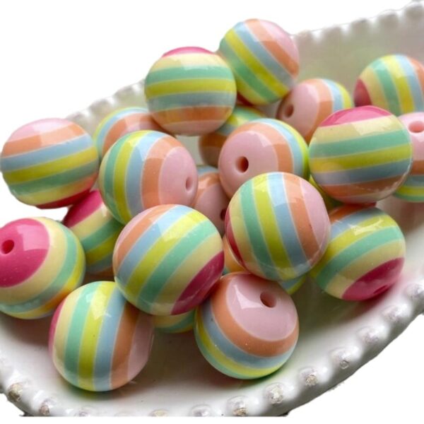 O1CN01lF4crN1QErJYD6Q4x_2201245431945-0-cib Wholesale 5pcs 20MM Resin Stripe Beads DIY Spring Color Rainbow Stripe Resin Beads