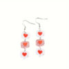 Wholesale Red Heart Print Pendant Earrings Valentine's Day Gift for Women