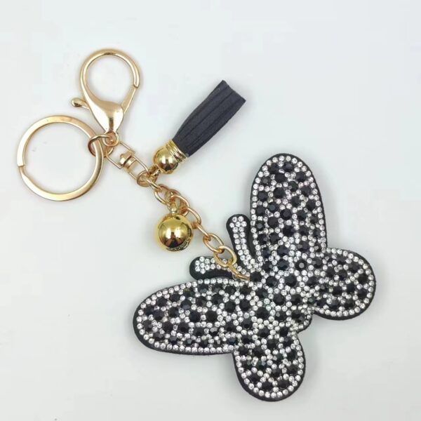 Wholesale Butterfly Creative All-match Bag Pendant Personalized Tassel Keychain Hot Diamond