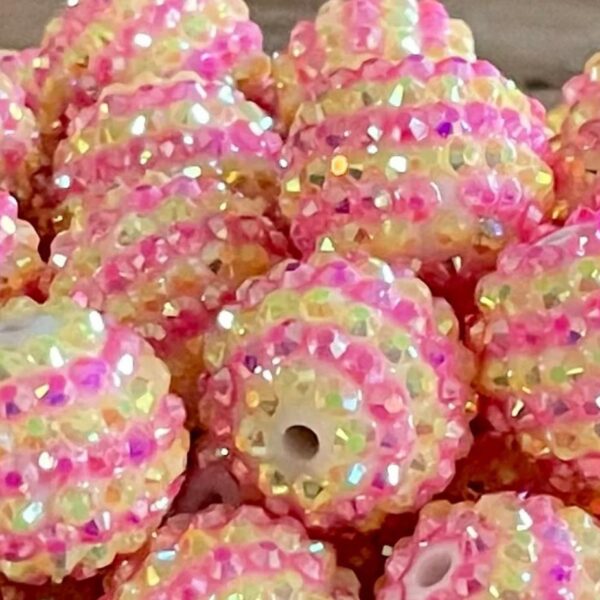 O1CN01lJB0Uc1QErIf5FAh1_2201245431945-0-cib Wholesale 5PCS 20MM Rhinestone Resin Beads Bubblegum Beads