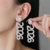 Wholesale 2026 digital rhinestone earrings