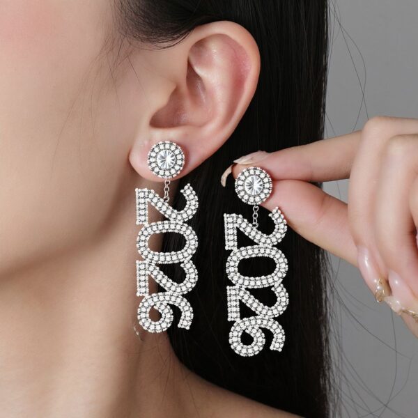 Wholesale 2026 digital rhinestone earrings