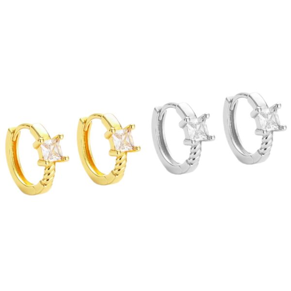 Wholesale Trendy square zircon earrings, a niche and popular style for women.