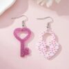 Wholesale Valentine's Day Acrylic Earrings Heart-shaped Key Lock Buckle Earrings