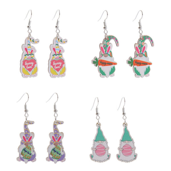 Wholesale Easter rabbit Flower Basket Cute Easter Egg Earrings