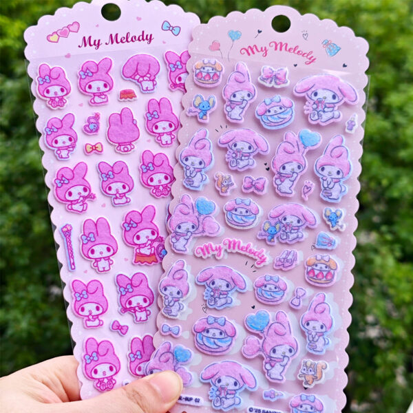 Wholesale Sanrio Kuromi Melody Stereo Felt Cloth Stickers for Kidsren and Girls Hellokitty Decorative Stickers