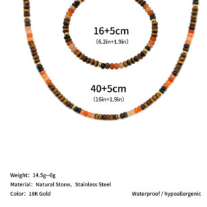 Lucky tiger's eye - earth element / Necklace 40+5cm---can be customized