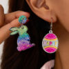 Wholesale Easter Asymmetric Rabbit Easter Egg Acrylic Earrings