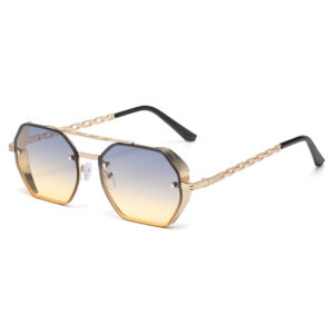 Gold frame with gray-yellow trim