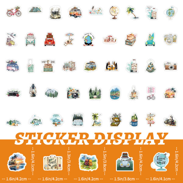 Wholesale 100 Cute Outdoor Travel Doodle Waterproof Vinyl Stickers