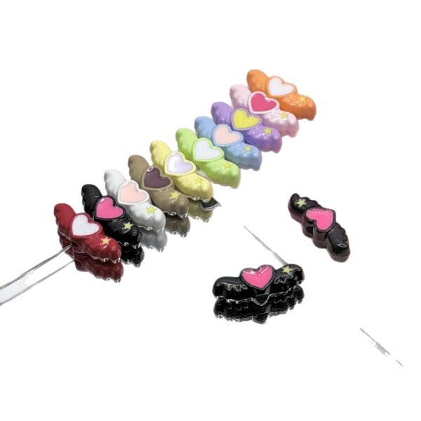 Wholesale DIY Dopamine Heart Wings Angel Beaded Alloy Accessories
