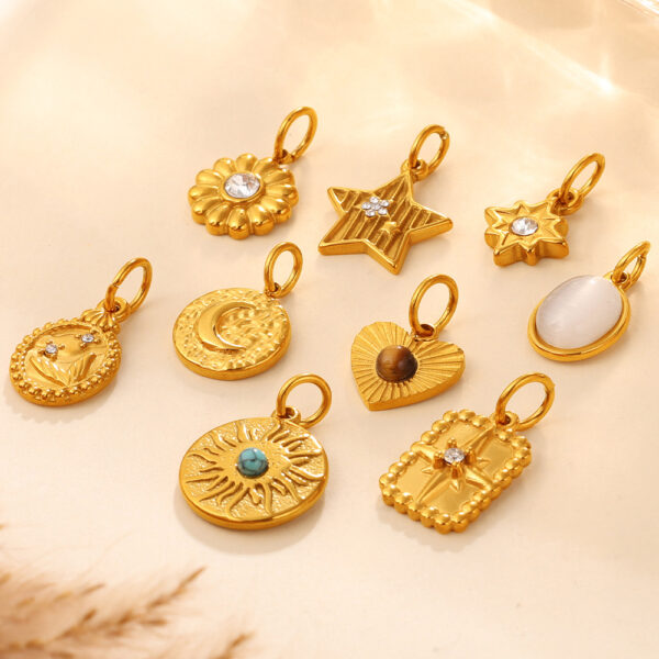 Wholesale Sun, Moon, Stars, Sun, Heart Bracelet Necklace Pendant Stainless Steel