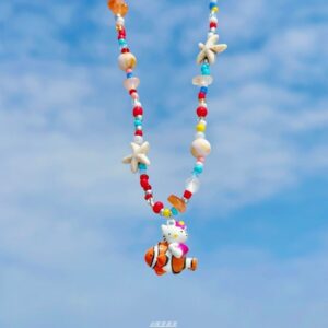 Kitty beaded necklace