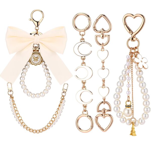 O1CN01lUaok91bPMJNBxJh4_2219764773457-0-cib Wholesale Pearl Cute Blue Bow 5-piece Keychain Set