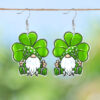 Wholesale St. Patrick's Day four-leaf clover acrylic earrings