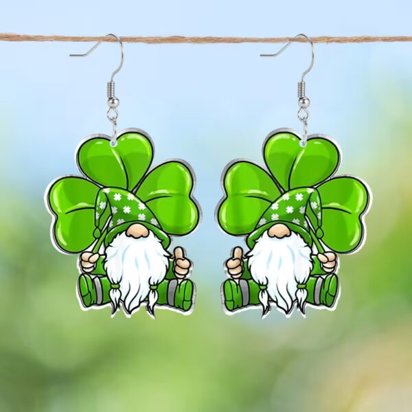 Wholesale St. Patrick's Day four-leaf clover acrylic earrings