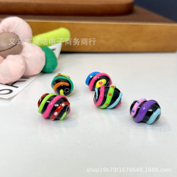 O1CN01lYZ3DE1g1bZydIYHk_2215525424082-0-cib Wholesale Black barrel bead, glassy rainbow striped beads