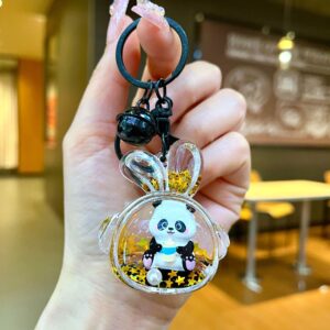 Black Hardware [Headphone Rabbit] Black Gold Baby Bottle Panda / Quantity 1 is 1