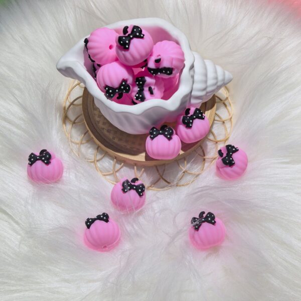 Wholesale Multi-color 3D Pumpkin Braid Silicone Cartoon Beads 10pcs/pack