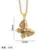 Wholesale Butterfly inlaid zirconia titanium steel necklace
