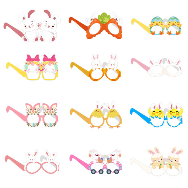 Wholesale Easter Dress Up Photo Paper Rabbit egg Glasses