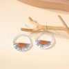 Wholesale Western style geometric semi-circular two-color sun earrings