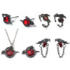 Wholesale Dark Wind Crow Retro Ruby Pendant Necklace