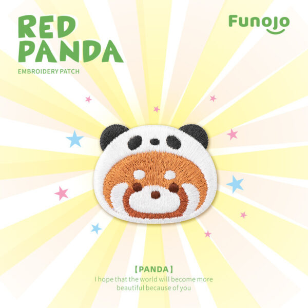 Wholesale Cute Little Panda Animal Headgear Embroidery Self-Paste Cloth Sticker DIY Patches