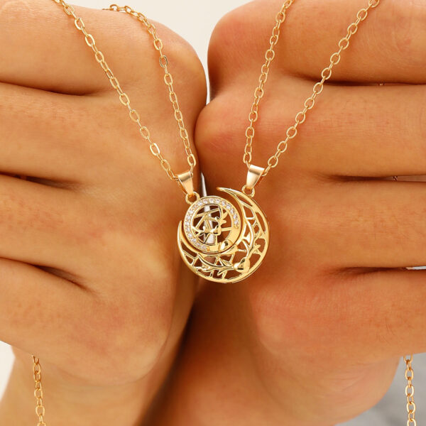 Wholesale Magnetic Sun Moon Lovers Necklace
