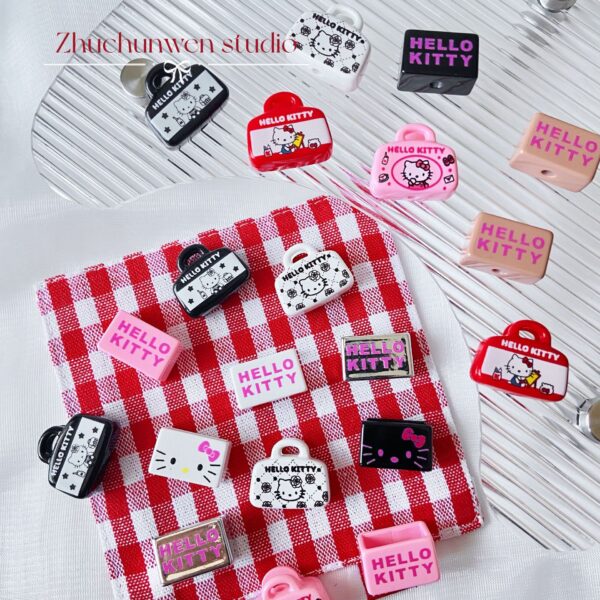 Wholesale Cute Bag Cartoon Cat Acrylic Print Beaded DIY Handmade Mobile Phone Chain Wind Chime Pendant Material Accessories