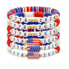 Wholesale Independence Day Surfing Style Flag Beaded Bracelet