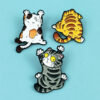 Wholesale Cute and funny cat star cartoon cat back alloy brooch