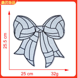 Hot melt glue*black and white*bow*volleyball bow*height 25.5*25cm