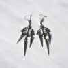 Wholesale Gothic silver pointed filigree long earrings