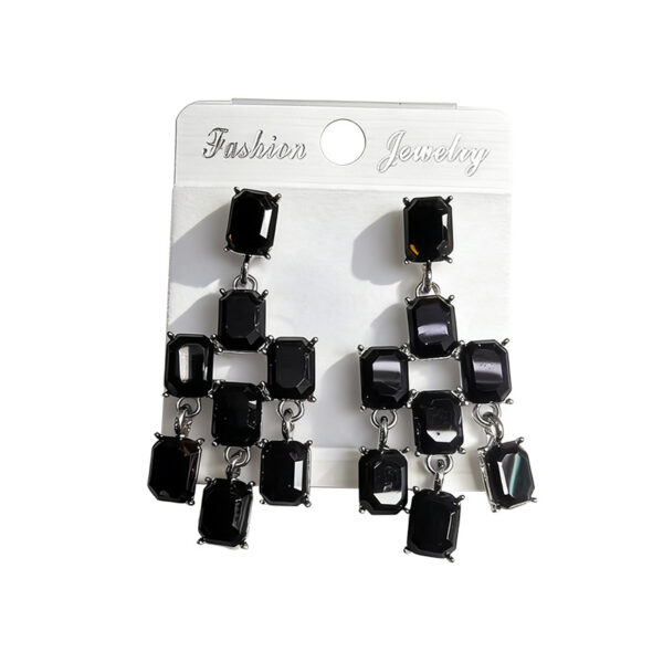 Wholesale Square rhinestone stud earrings 925 silver
