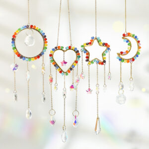 Wholesale rainbow stars and moon four-piece window Chimes