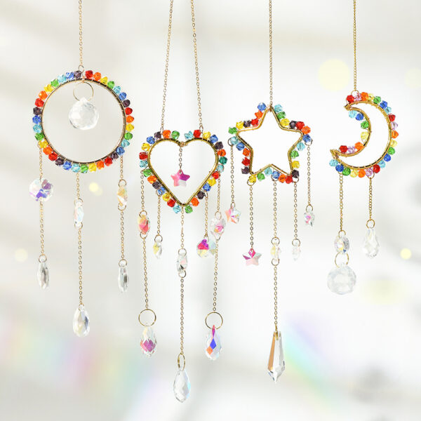 Wholesale rainbow stars and moon four-piece window Chimes