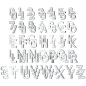 White letters + numbers set of 72